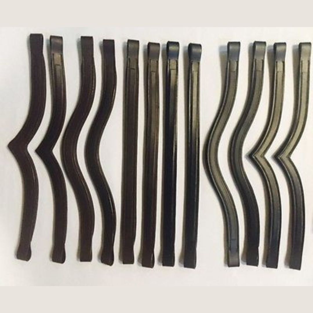 Qty.12 - 6 BK and 6 Hav BR Empty channel browbands straight, U and V shape