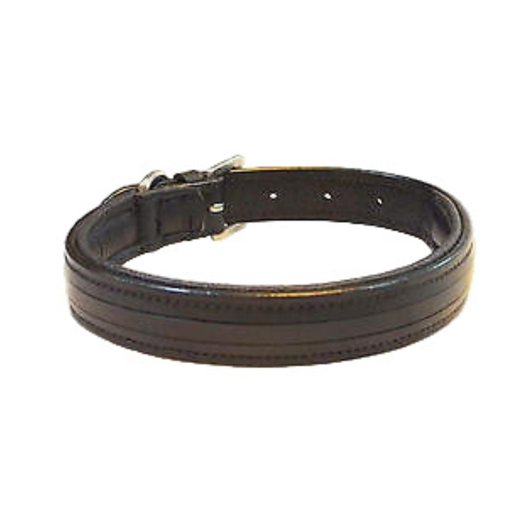 Empty Channel Inlay Leather Padded Dog Collars 5 pcs.