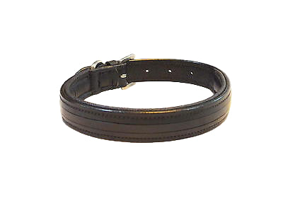 Empty Channel Inlay Leather Padded Dog Collars 5 pcs.