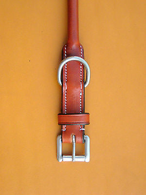 USA Leather Quality Rolled Leather Dog Collars - All Sizes available - SIE