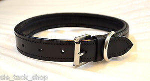 Empty Channel Inlay Leather Padded Dog Collars 5 pcs.