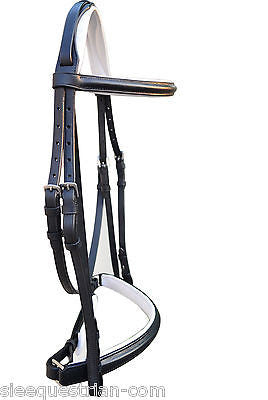 Lot of 10 Crank Dressage Bridles Black Havana Flash with Reins Customized