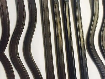 Qty.12 - 6 BK and 6 Hav BR Empty channel browbands straight, U and V shape