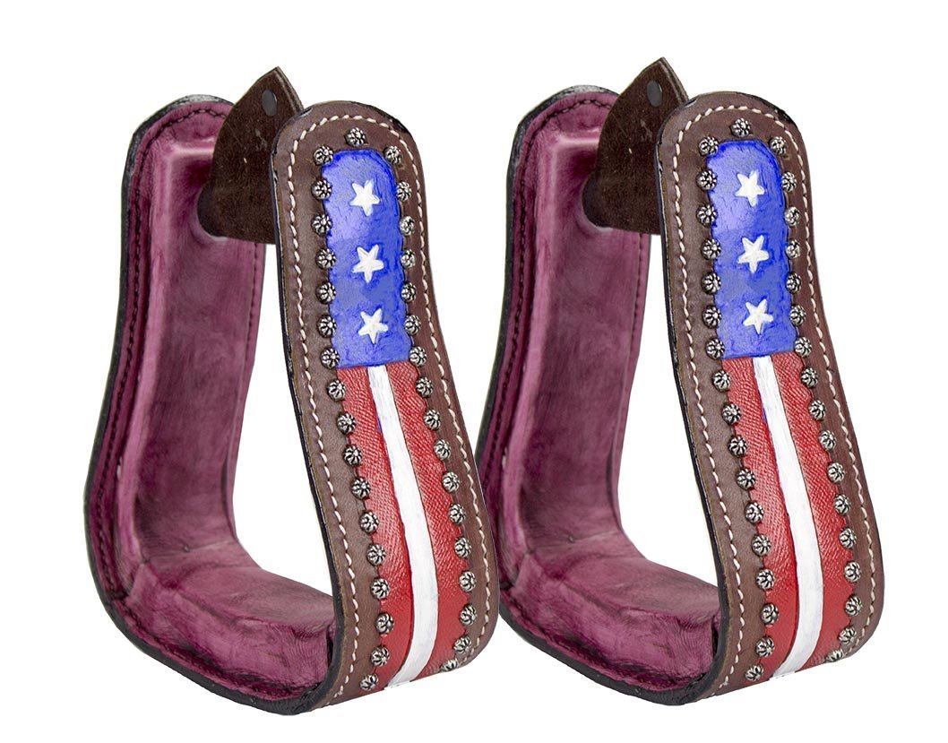 Rebel Flag Western Stirrups