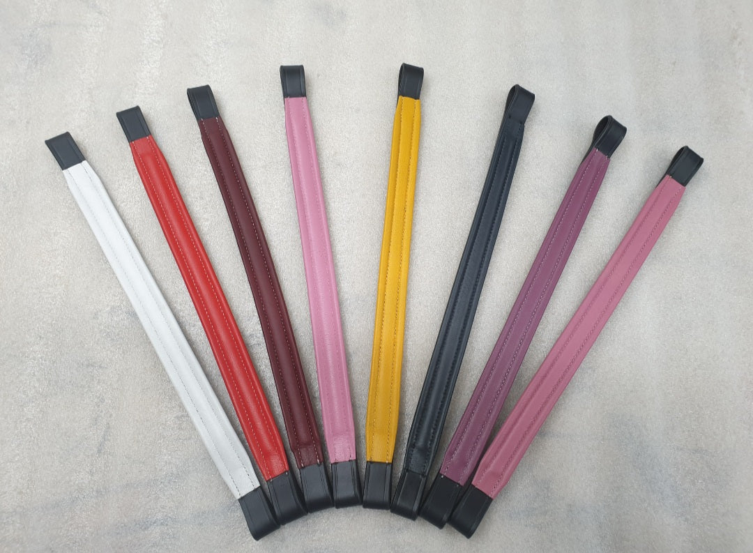 SIE (Lot of 8) COLORED LEATHER PADDED Empty Channel Leather Browbands- 8mm