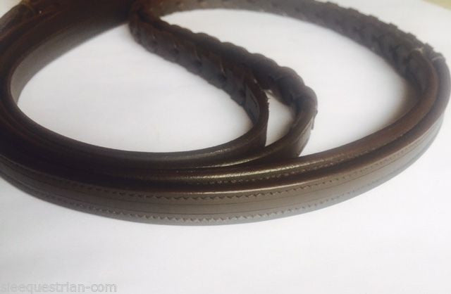 Qty. 2 Empty channel leather reins all colors and size braided 4 mm