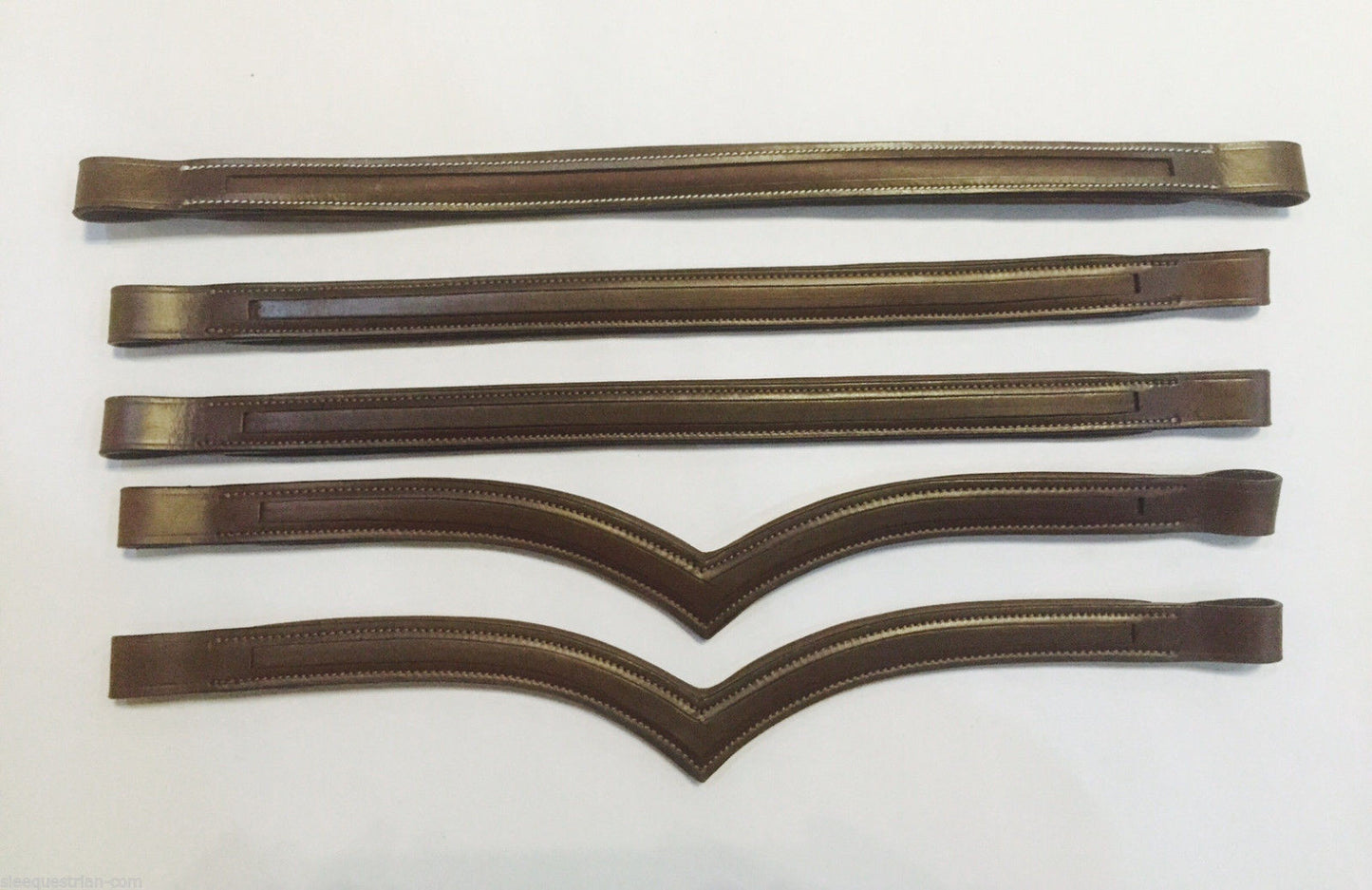 Bulk Lot of 132 Empty Channel LEATHER Padded BROWBANDS for BRIDLES 8 mm