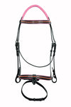 Pink Crystals Single Row Leather Show Bridle