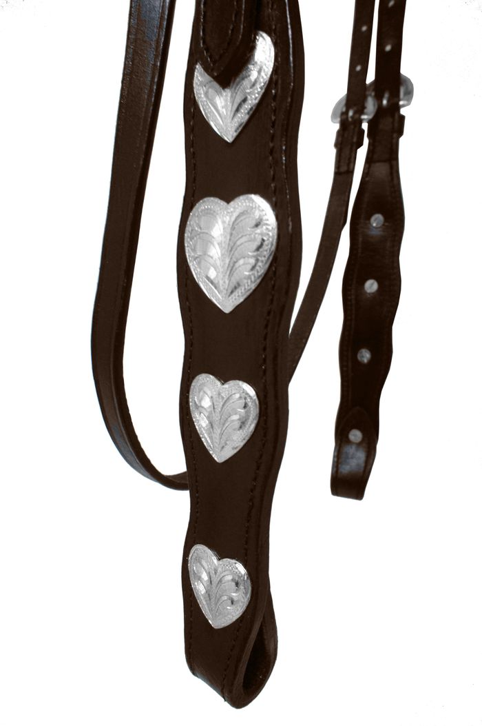 Silver Hearts Concho Headstall with reins