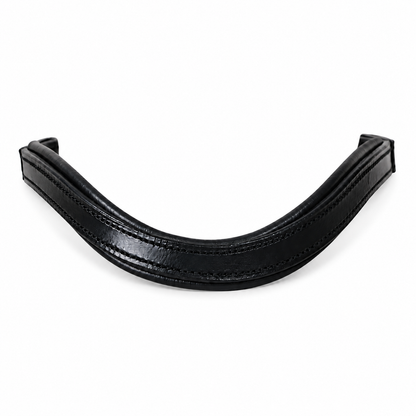 Genuine Leather Horse Browband with Raised Design & Decorative Stitching