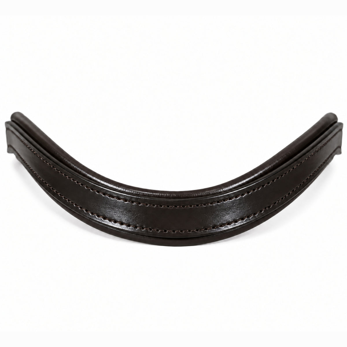 Genuine Leather Horse Browband with Raised Design & Decorative Stitching