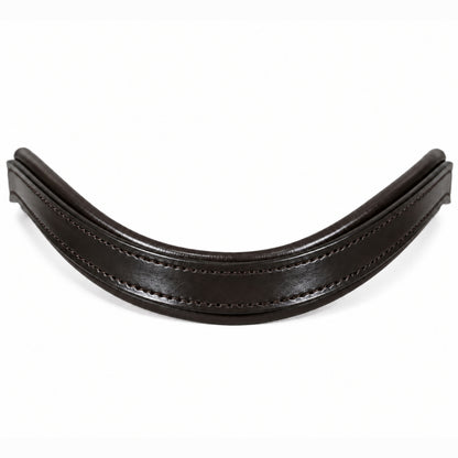 Genuine Leather Horse Browband with Raised Design & Decorative Stitching