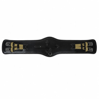 SIE Pro Anatomic Leather Dressage Horse Girth Cinch Soft Padded Comfort With Elastic Ends