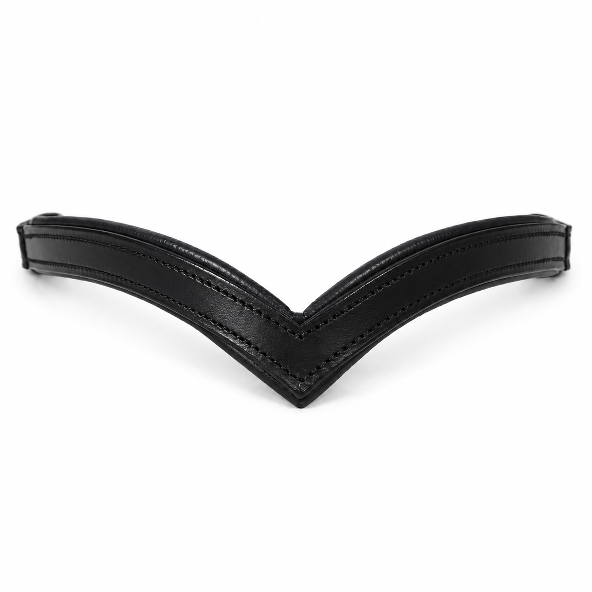 Genuine Leather Horse Browband with Raised Design & Decorative Stitching