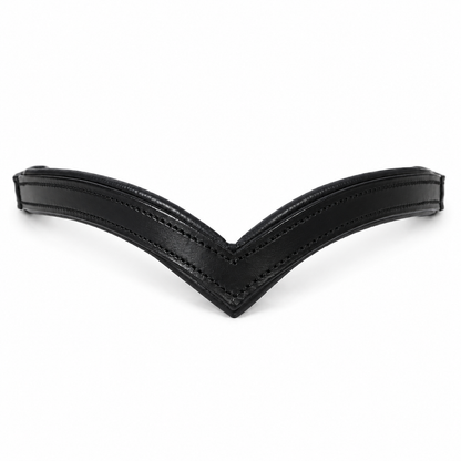 Genuine Leather Horse Browband with Raised Design & Decorative Stitching