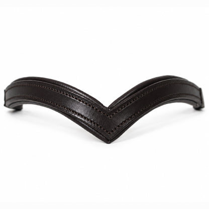 Genuine Leather Horse Browband with Raised Design & Decorative Stitching