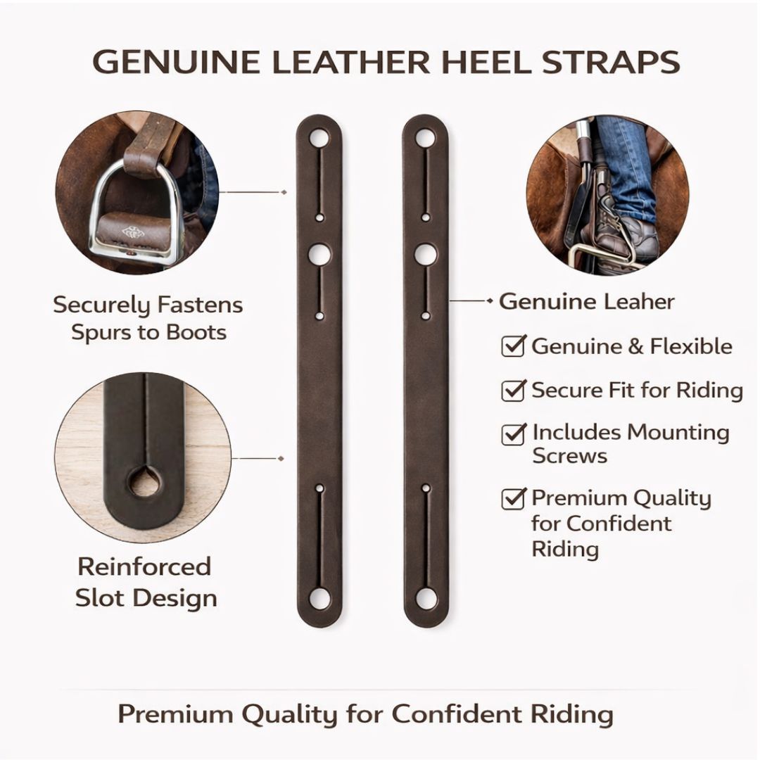 SIE Genuine Leather Heel Straps Spur Keeper – Premium Quality Replacement Heel Strap Pair