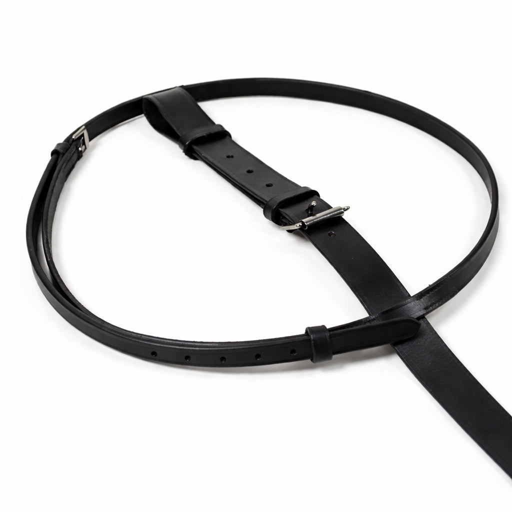 SIE Genuine Leather Running Martingale with Stainless Steel Rings – Adjustable Horse Training Martingale