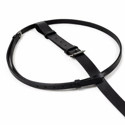 SIE Genuine Leather Running Martingale with Stainless Steel Rings – Adjustable Horse Training Martingale