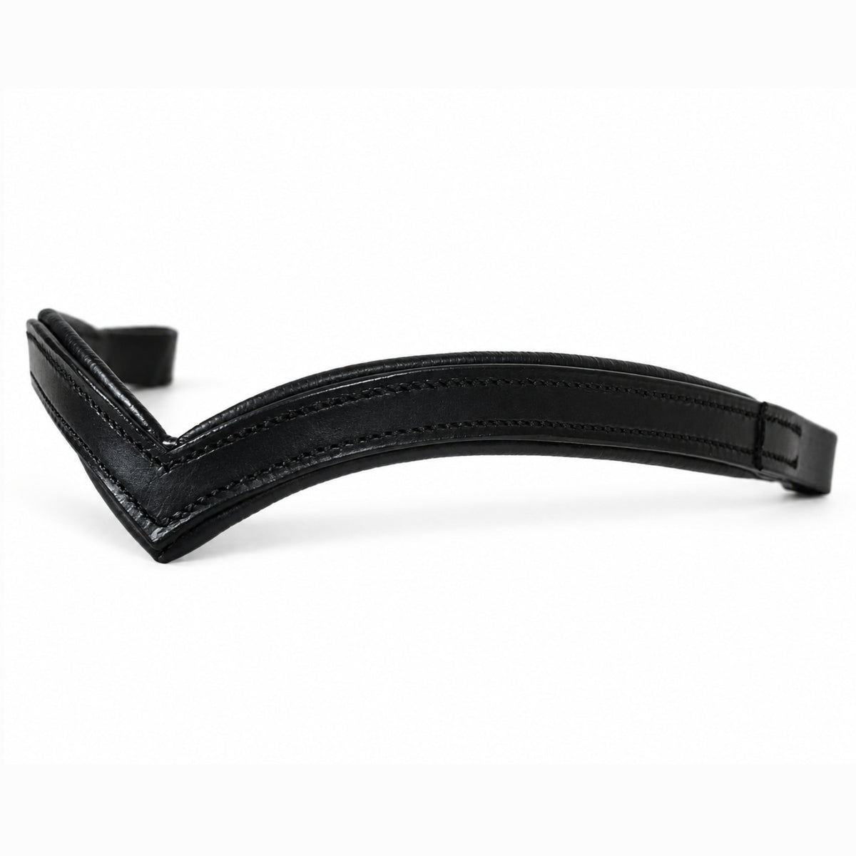 Genuine Leather Horse Browband with Raised Design & Decorative Stitching