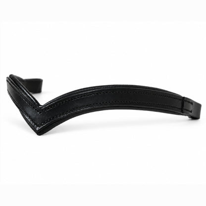 Genuine Leather Horse Browband with Raised Design & Decorative Stitching