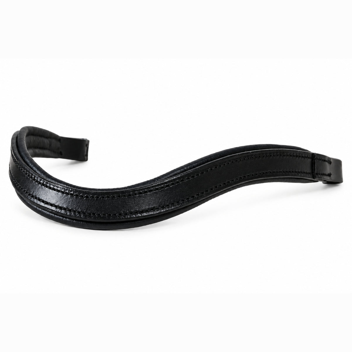 Genuine Leather Horse Browband with Raised Design & Decorative Stitching