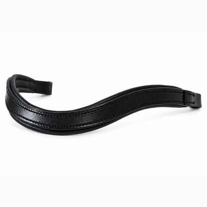 Genuine Leather Horse Browband with Raised Design & Decorative Stitching