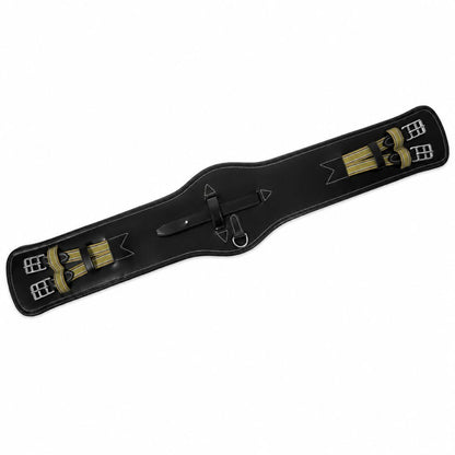 SIE Pro Anatomic Leather Dressage Horse Girth Cinch Soft Padded Comfort With Elastic Ends