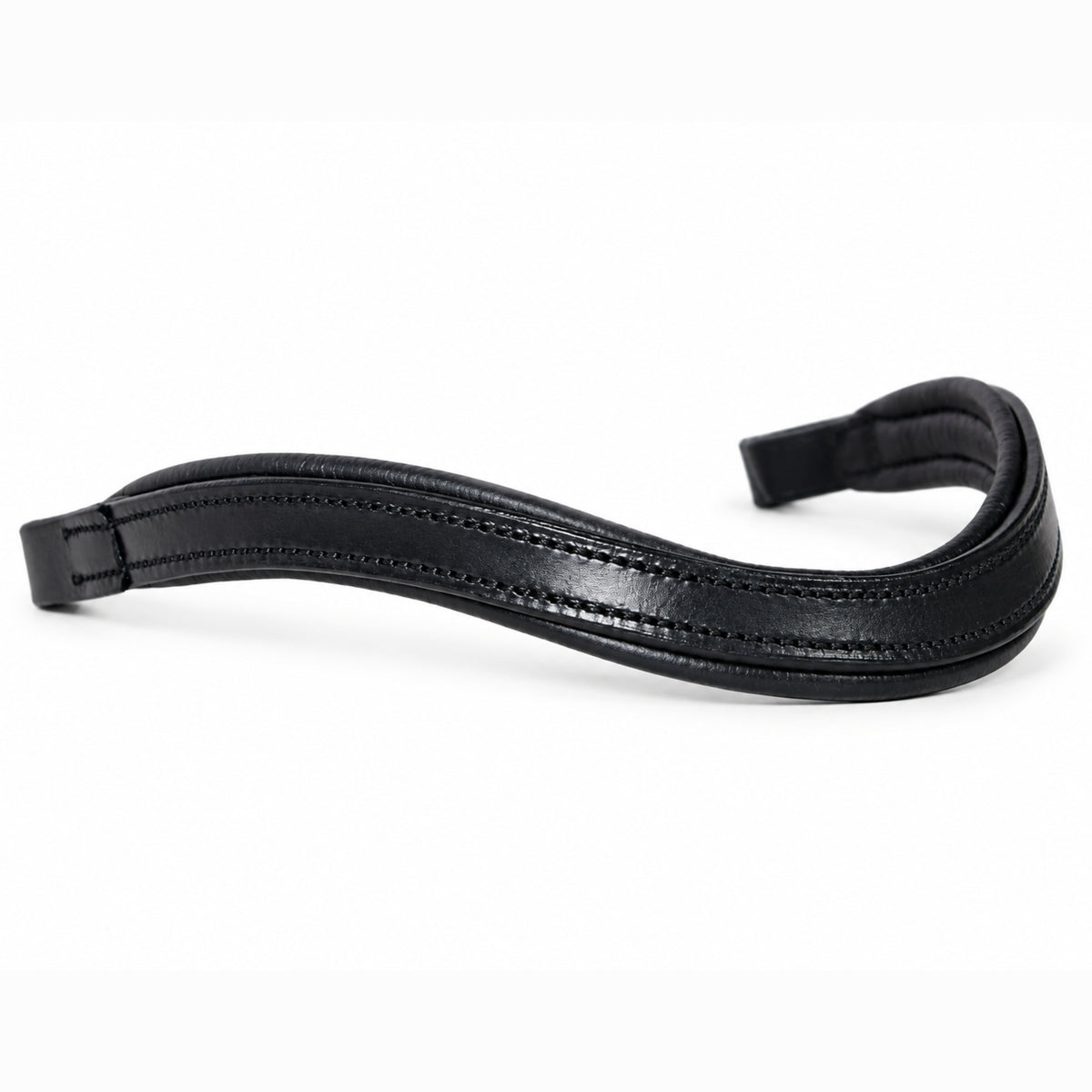 Genuine Leather Horse Browband with Raised Design & Decorative Stitching