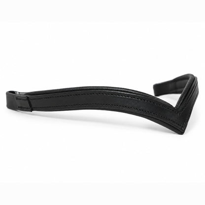Genuine Leather Horse Browband with Raised Design & Decorative Stitching