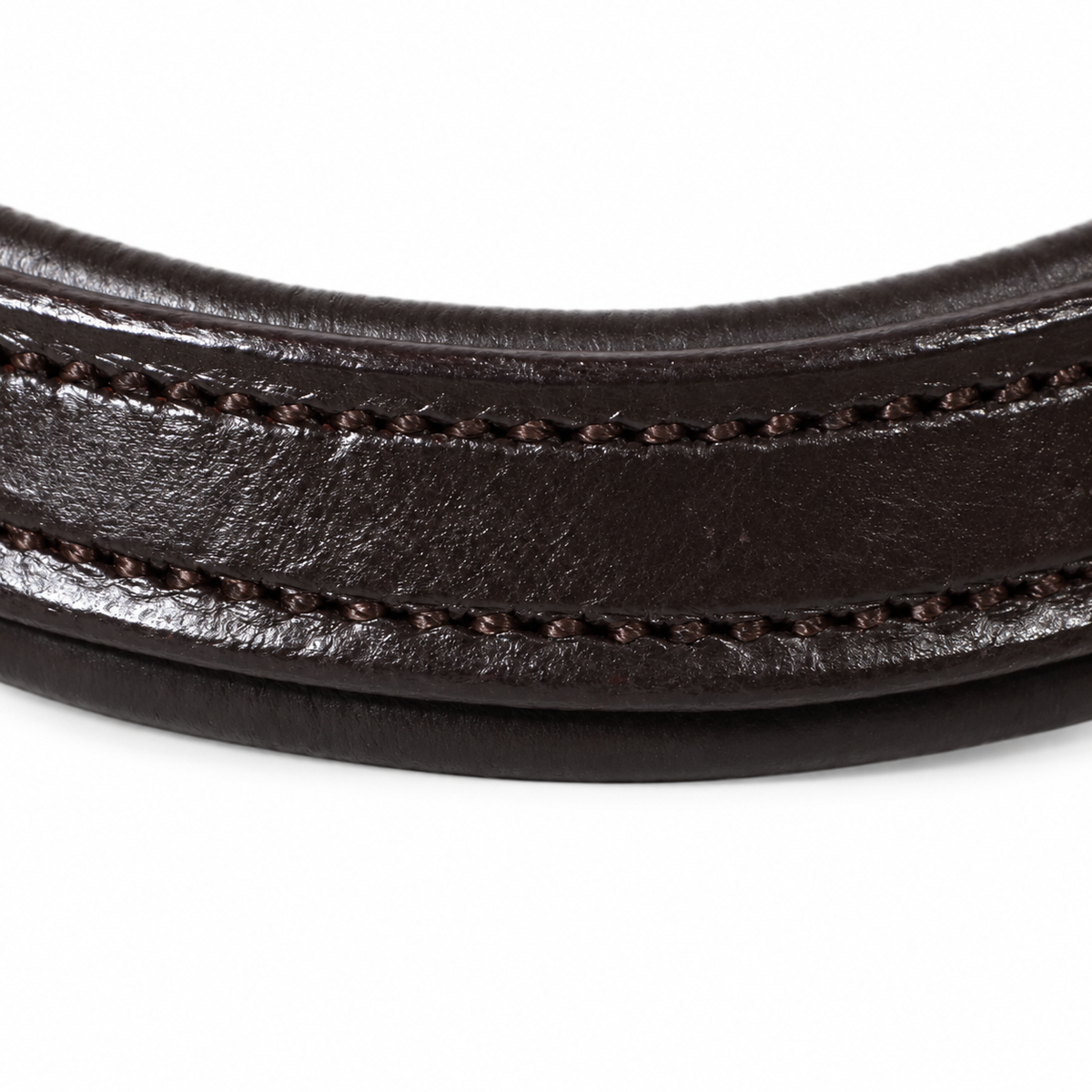 Genuine Leather Horse Browband with Raised Design & Decorative Stitching