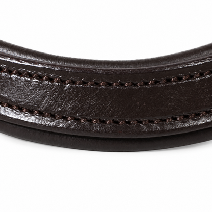 Genuine Leather Horse Browband with Raised Design & Decorative Stitching