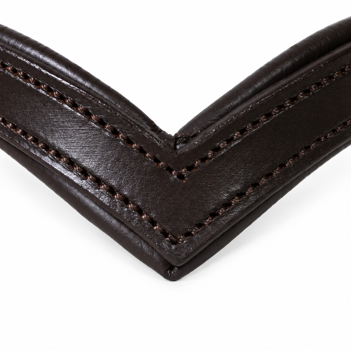 Genuine Leather Horse Browband with Raised Design & Decorative Stitching