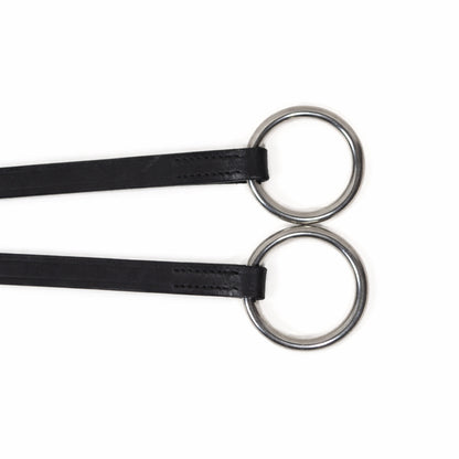 SIE Genuine Leather Running Martingale with Stainless Steel Rings – Adjustable Horse Training Martingale