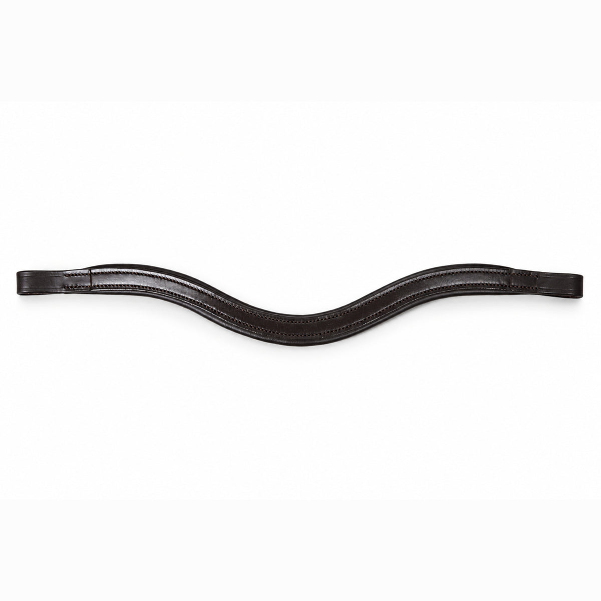 Genuine Leather Horse Browband with Raised Design & Decorative Stitching