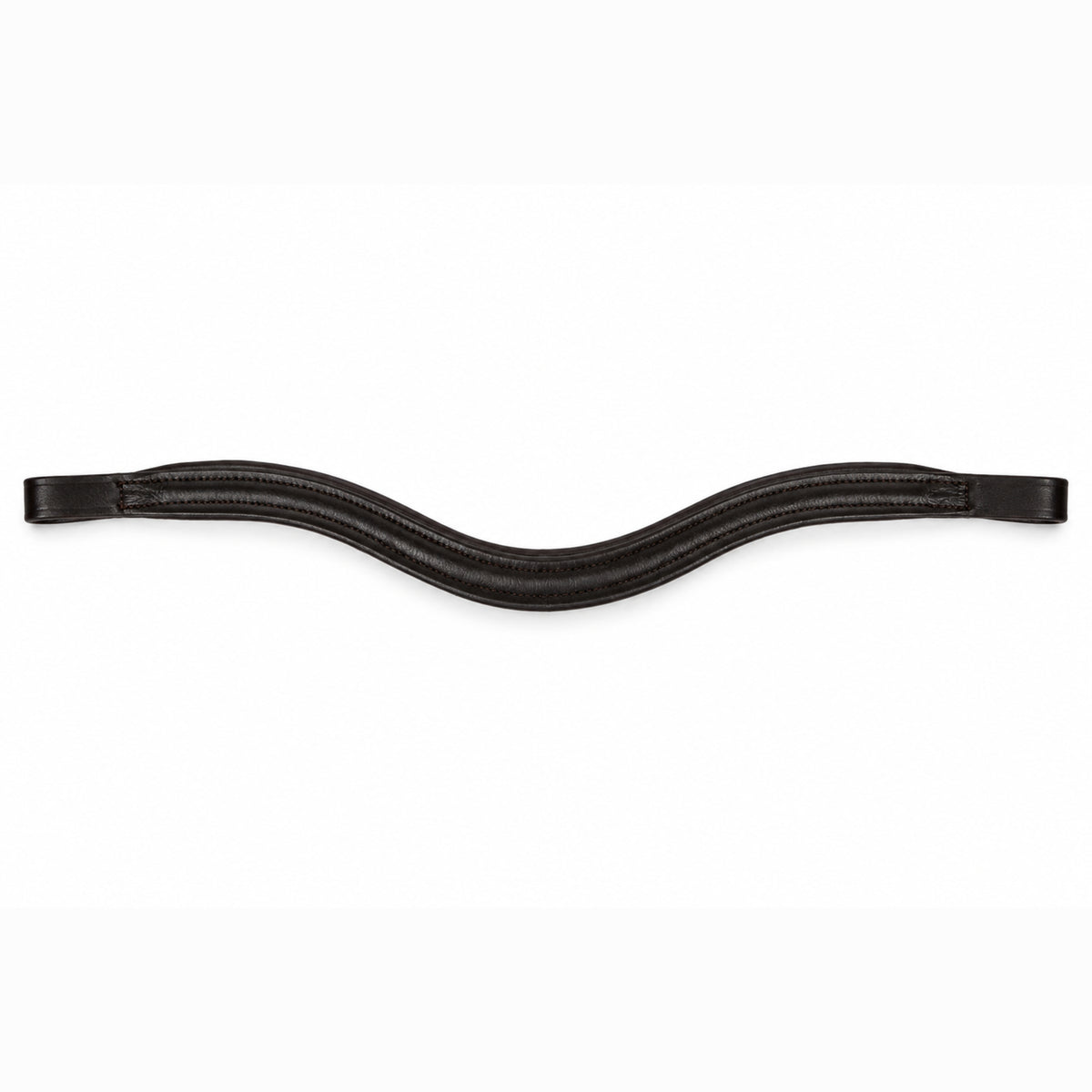 Genuine Leather Horse Browband with Raised Design & Decorative Stitching