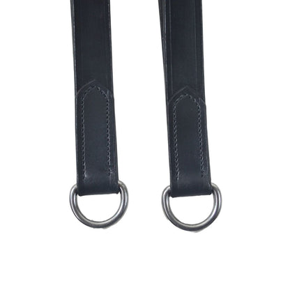 SIE Premium Genuine Leather Draw Reins – Double Handle with Metal Clips