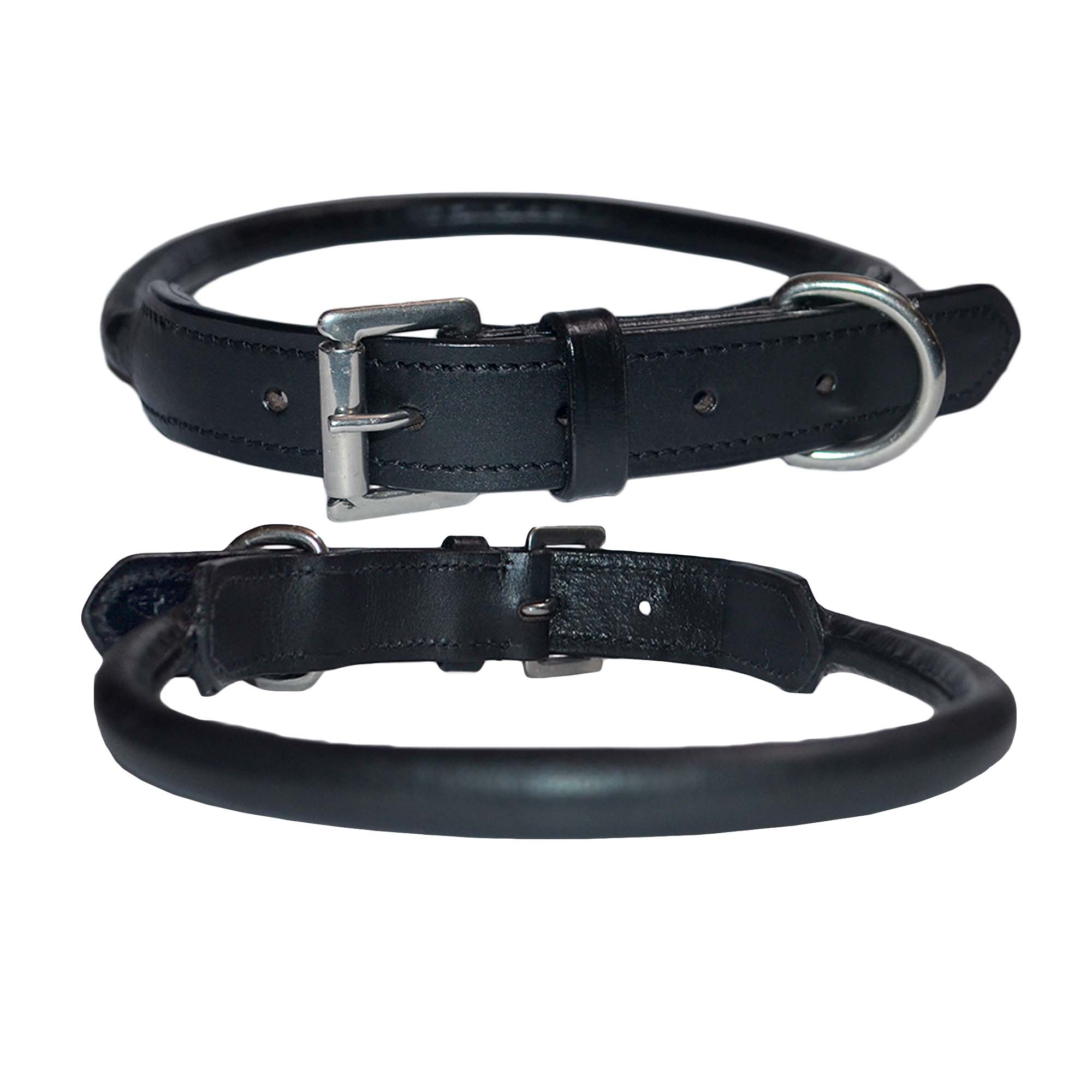 Rolled Leather Dog Collar