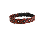 Leather Dog Collar – Black with Tan Braiding