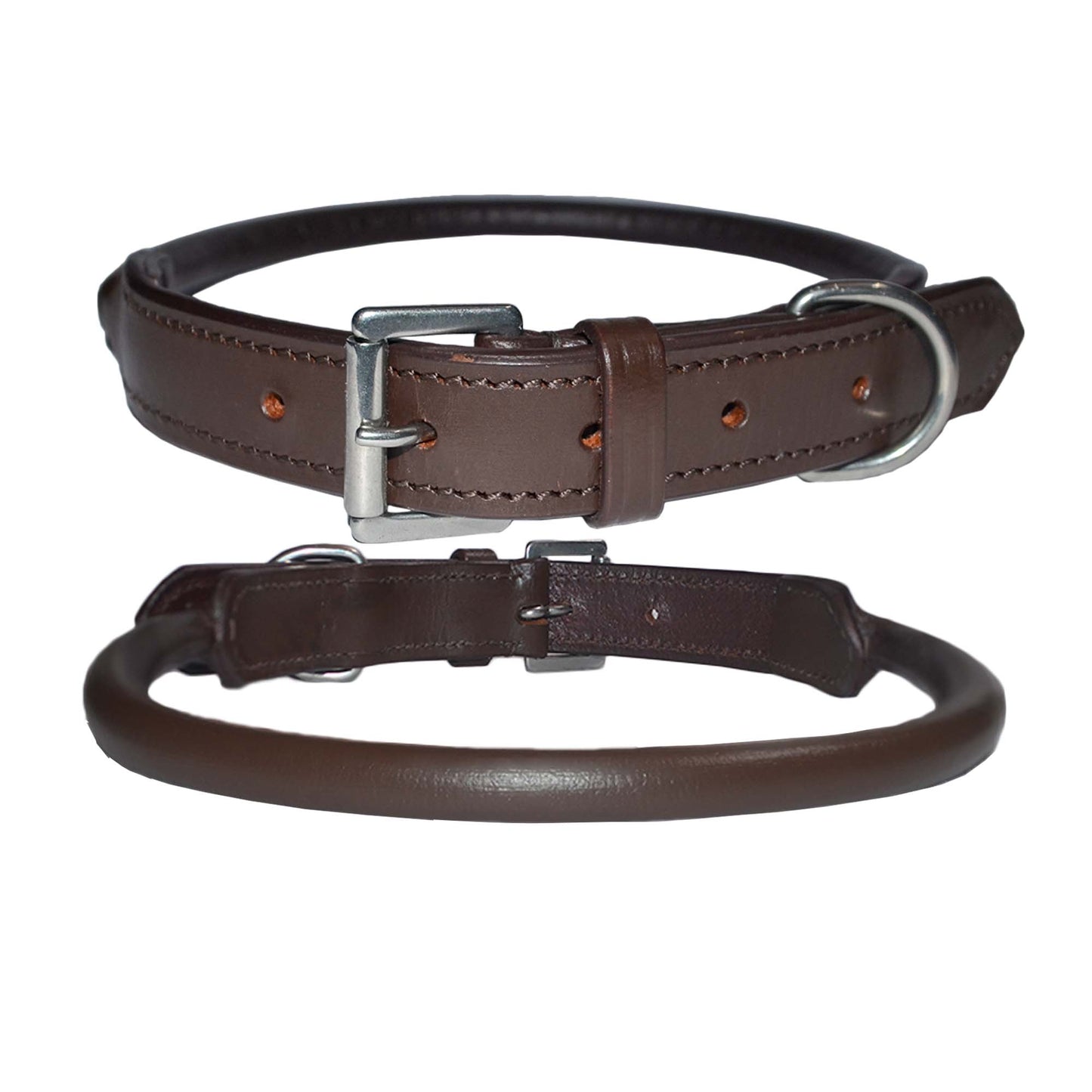 Rolled Leather Dog Collar