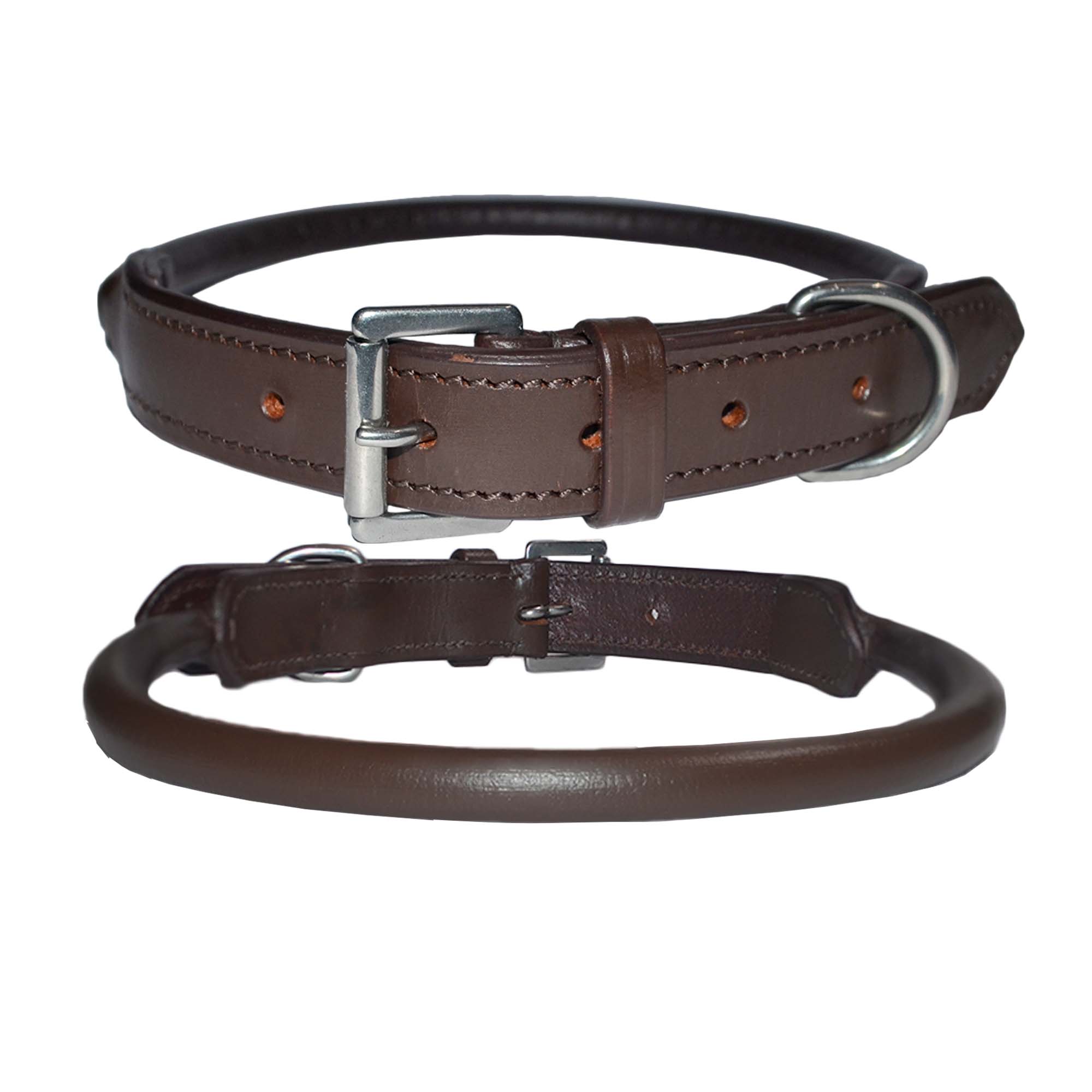 Rolled Leather Dog Collar