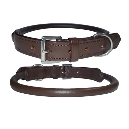 Rolled Leather Dog Collar