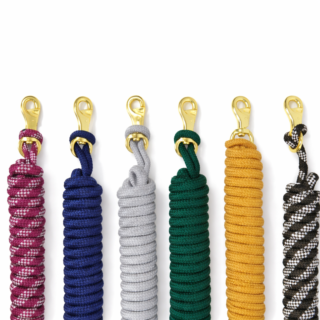 SIE Equestrian Braided Nylon Lead Rope with Bull Snap (Set of 2)