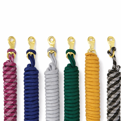 SIE Equestrian Braided Nylon Lead Rope with Bull Snap (Set of 2)