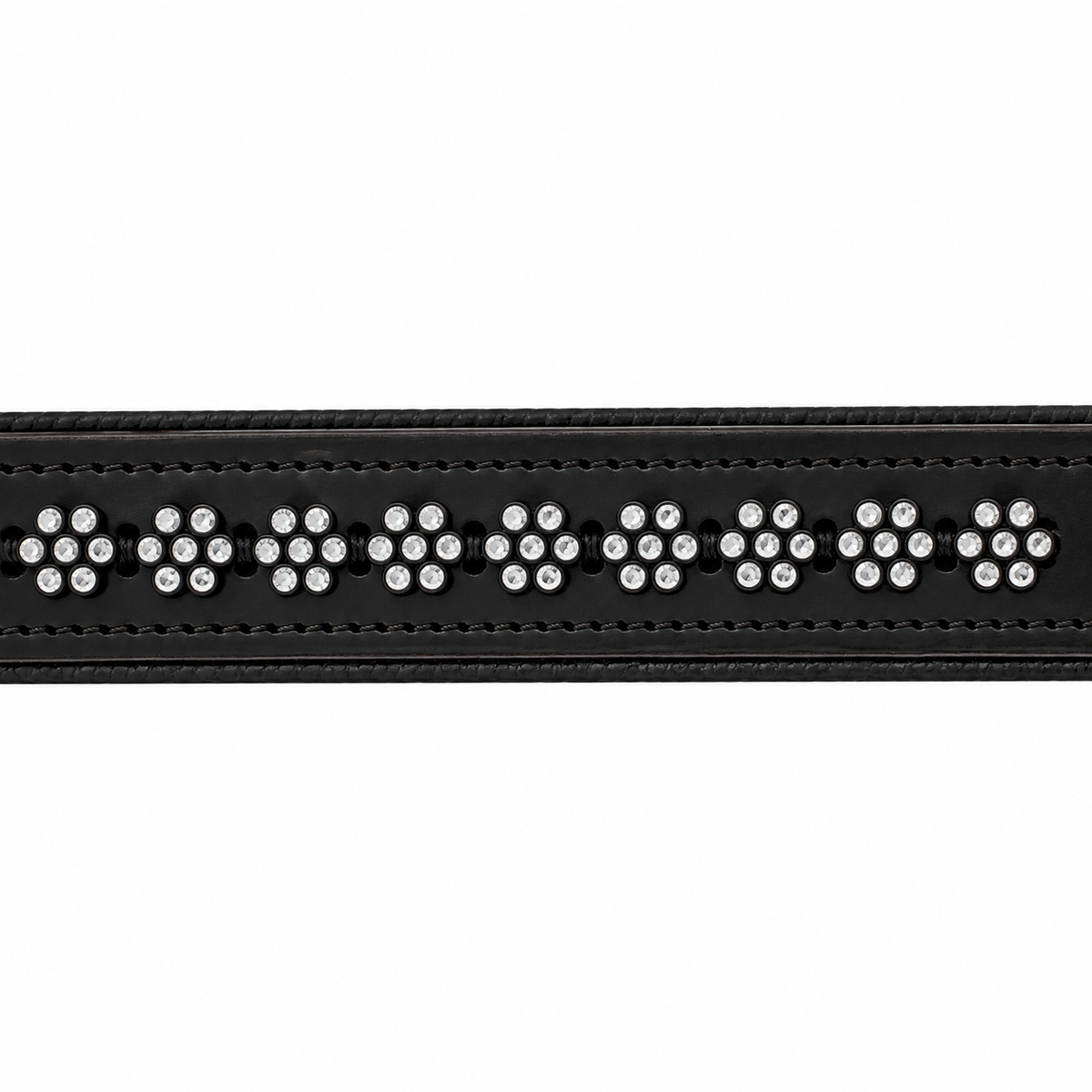 Large Swarovski Rhinestone Leather Dog Collar