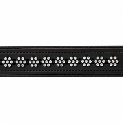 Large Crystal Rhinestone Leather Dog Collar