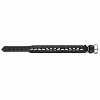 Large Crystal Rhinestone Leather Dog Collar