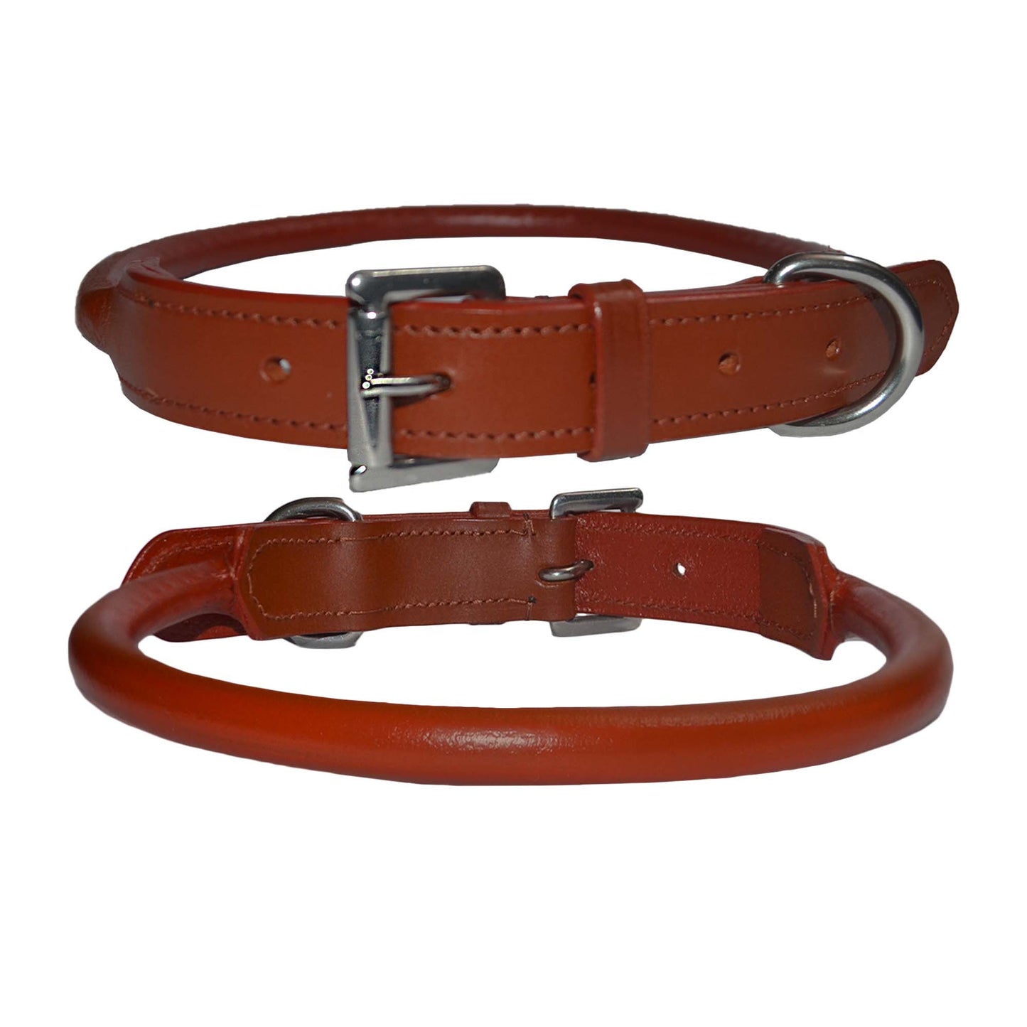 Rolled Leather Dog Collar