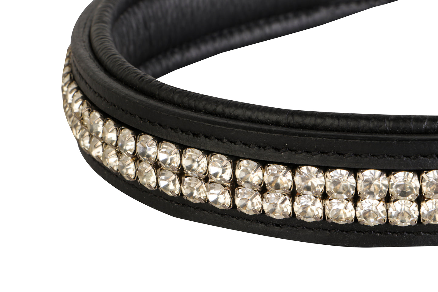 Double Row Crystal Leather Horse Browband