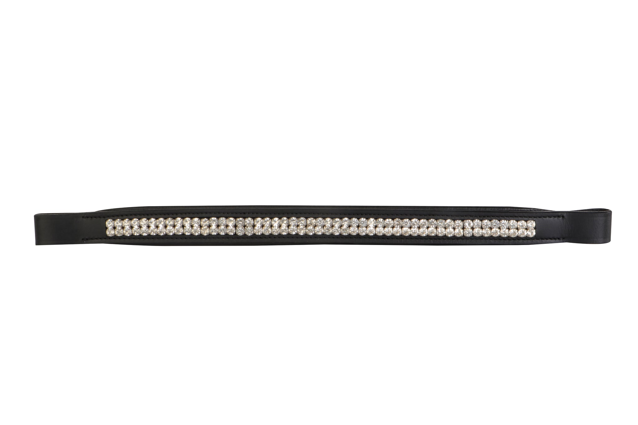 Double Row Crystal Leather Horse Browband